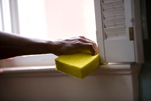 cleaning a window
